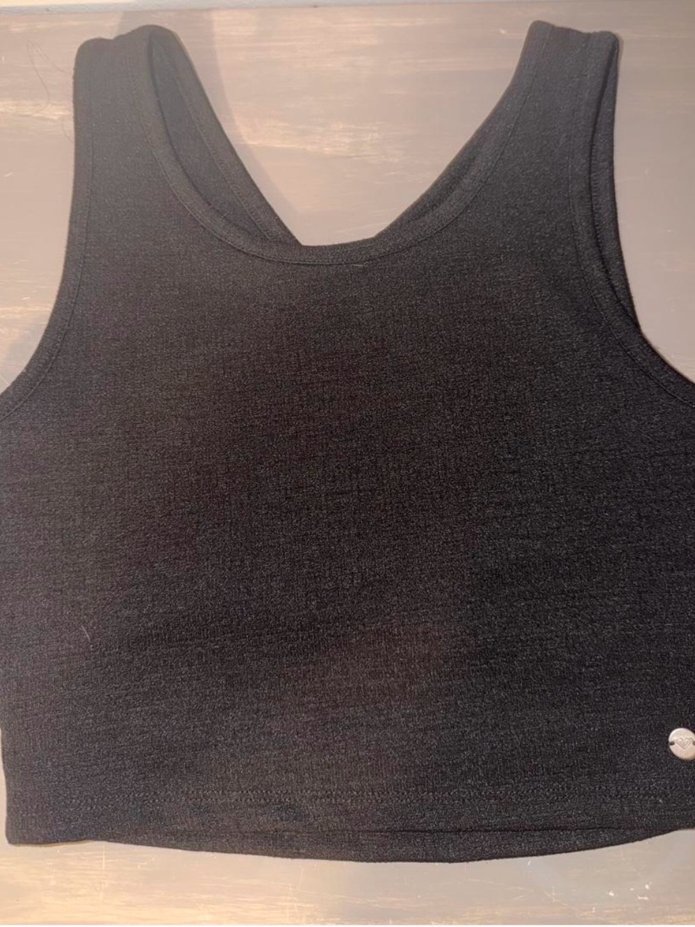 Roxy Black Tank Crop Top Crisscross back